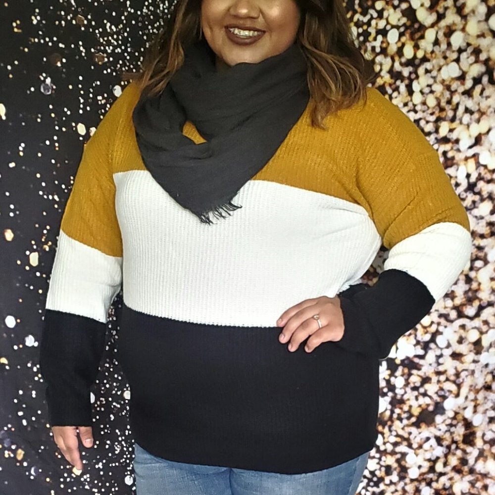 Plus Size Multi Color Sweat Heart Sweater